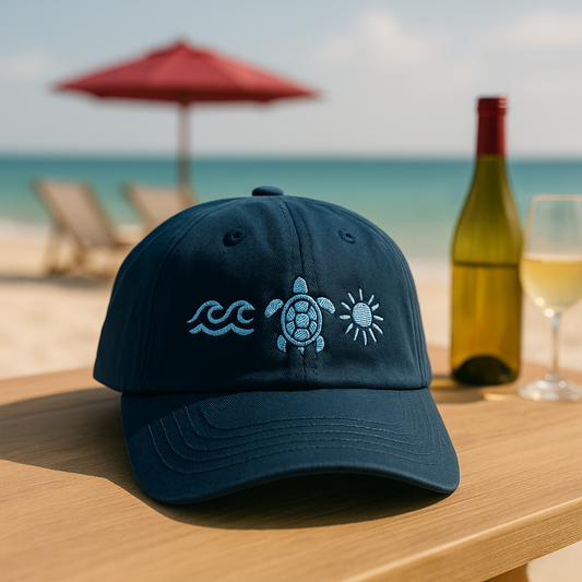 Embroidered Sea Turtle Sun Washed Hat, Summer Washed Cap, Gift For Women, Beach Hat, Summer Women's Cap, Funny Turtle Hat, Gift for Her