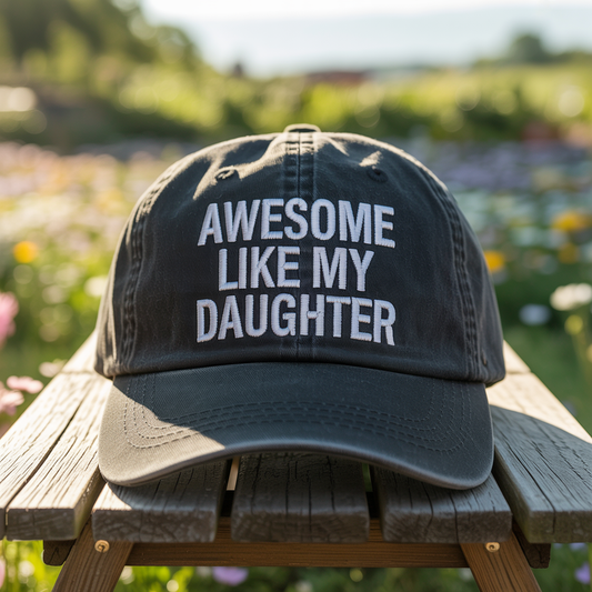 Awesome Like My Daughter Gifts Men Funny Fathers Day Dad Baseball Embroided Cap